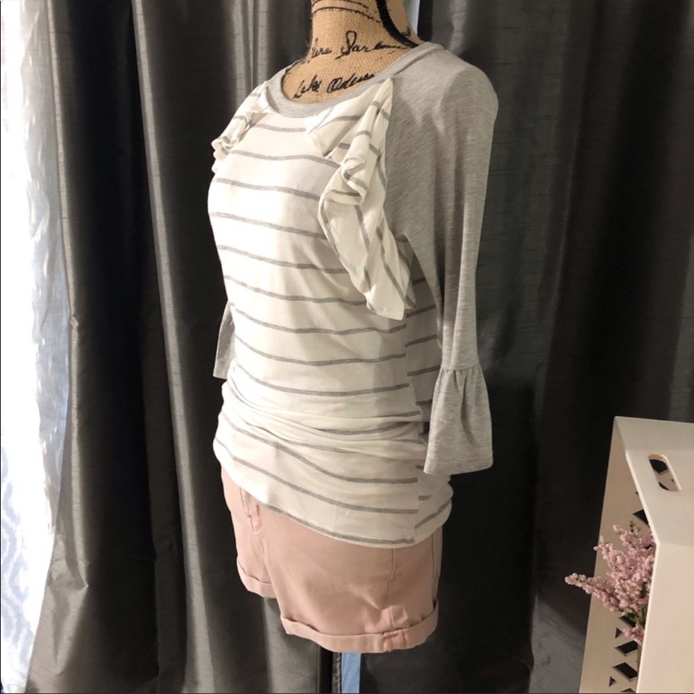 Stripe Top with Bell Sleeve - Picture 4 of 6